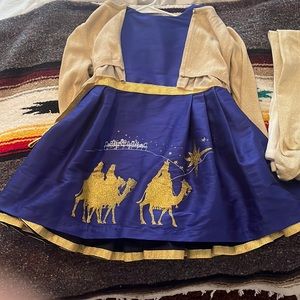 Beautiful Christmas dress with cardigan and tights. Size 8 girls